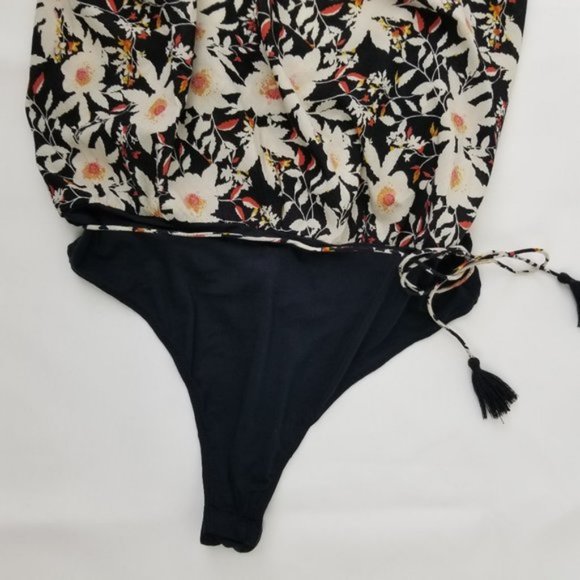 Free People Liza Halter Bodysuit Black Ivory NWT - Picture 6 of 6